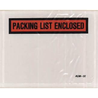 4-1/2X5-1/2 PACKING LIST ENCLOSED CLEAR WINDOW 100/PK